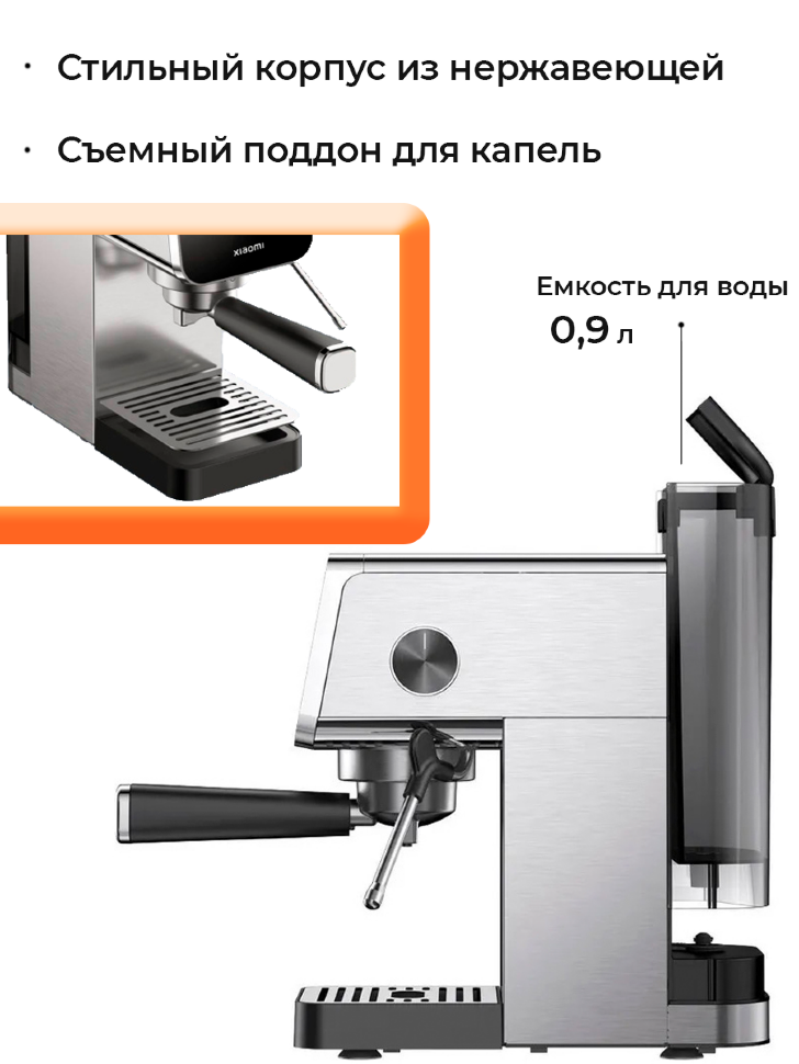 Кофемашина рожковая с капучинатором Mi Semi-automatic Espresso Machine (BHR9798EU) Кофемашина рожковая с капучинатором Mi Semi-automatic Espresso Machine (BHR9798EU)
